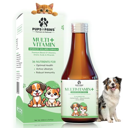 Image of Pups & Paws Dog Multivitamin Syrup for Active Puppies & Adult Dogs, Daily Energy & Immunity, 200 ml