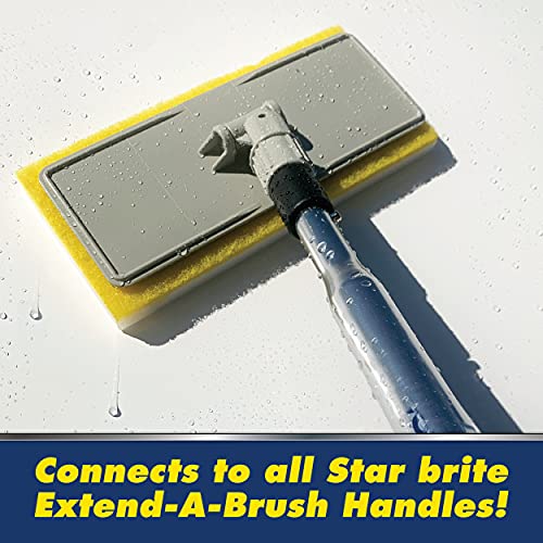 Image of STAR BRITE Ultimate Magic Sponge + Scrub XTEND - Dual Articulating Flex Head, Ideal for Pool, Spa, RV, Boat, and Home, Connects to Extend-A-Brush Handles (041010)