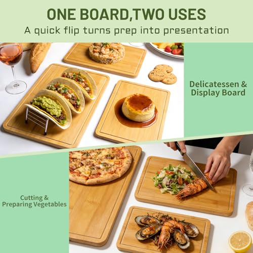 Set de 3 Tablas de Cortar de Bambú con Surcos Profundos miniatura 6