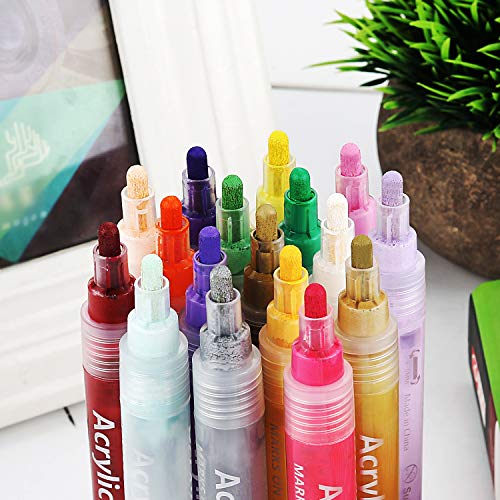 image for YCSDEN Acrylic Paint Pens for Rocks Painting, Glass, Wood, Ceramic, Me