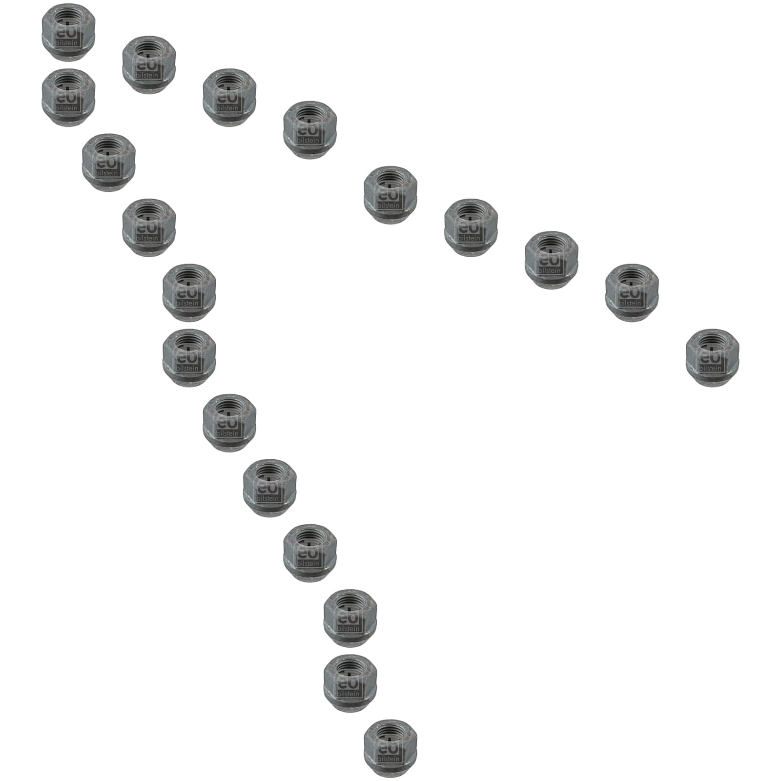 20x Febi Radmuttern Satz M14 X 1,5 Zink-Lamellen-Beschichtet Kegelbund F