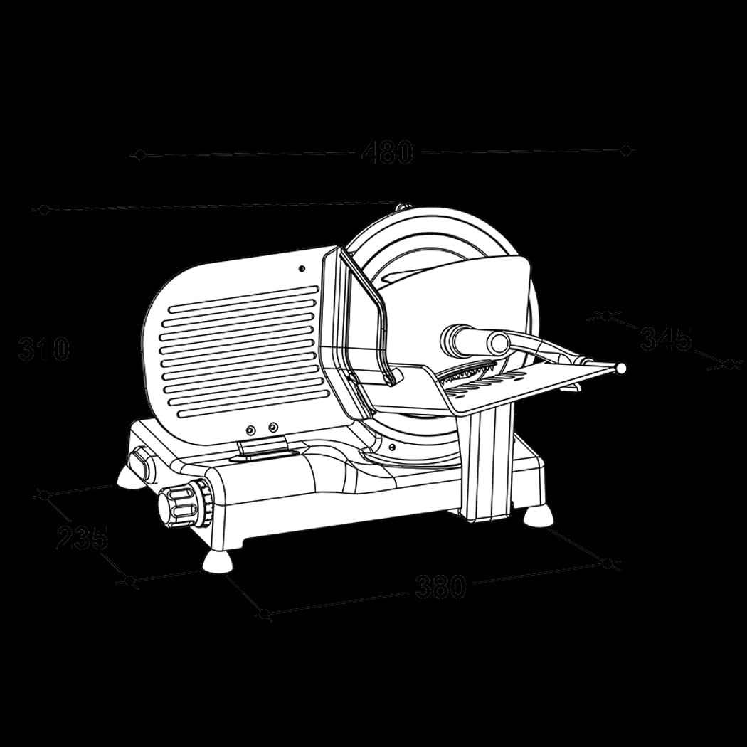RGV Luxury Italia 22 GL-R Elettrico 140 W Alluminio Grigio Affettatrice - Affettatrice (Aluminio, Grigio, 480 mm, 345 mm, 310 mm, 11 kg)