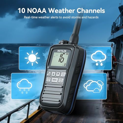 Image of Retevis RM20 GPS Marine Radio VHF(1 Pack) with RM01P IP67 Handheld(2 Pack)