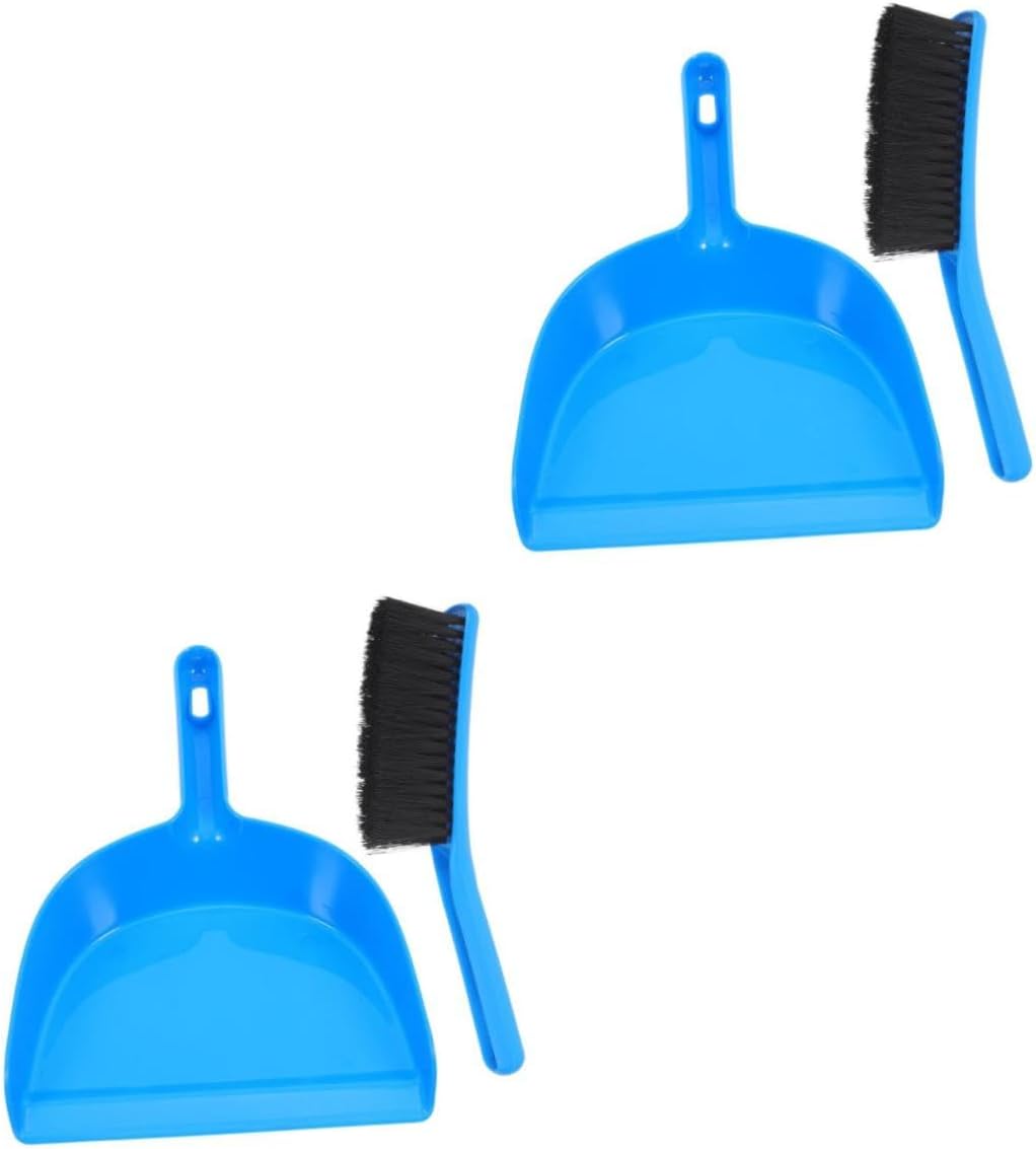 Toddmomy Small Brush and Dustpan Pool Table Cleaning Kit Car Detailing Brush Blue Small Cleaning Brush Plastic