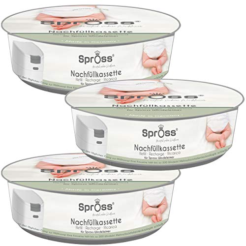Spross Nachfüllkassetten für Spross Windeleimer - 3 Stück - Schützt vor...