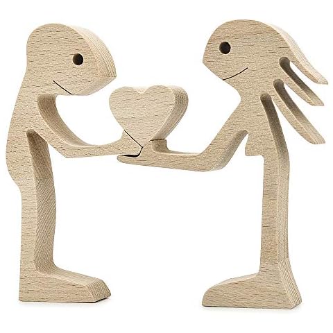 Engraved Home Office Desk Wood Dog Carving Decoration Wood Carving Decoration Wooden Women Dog Carving Ornaments-Wooden Creative Crafts Gifts Cover