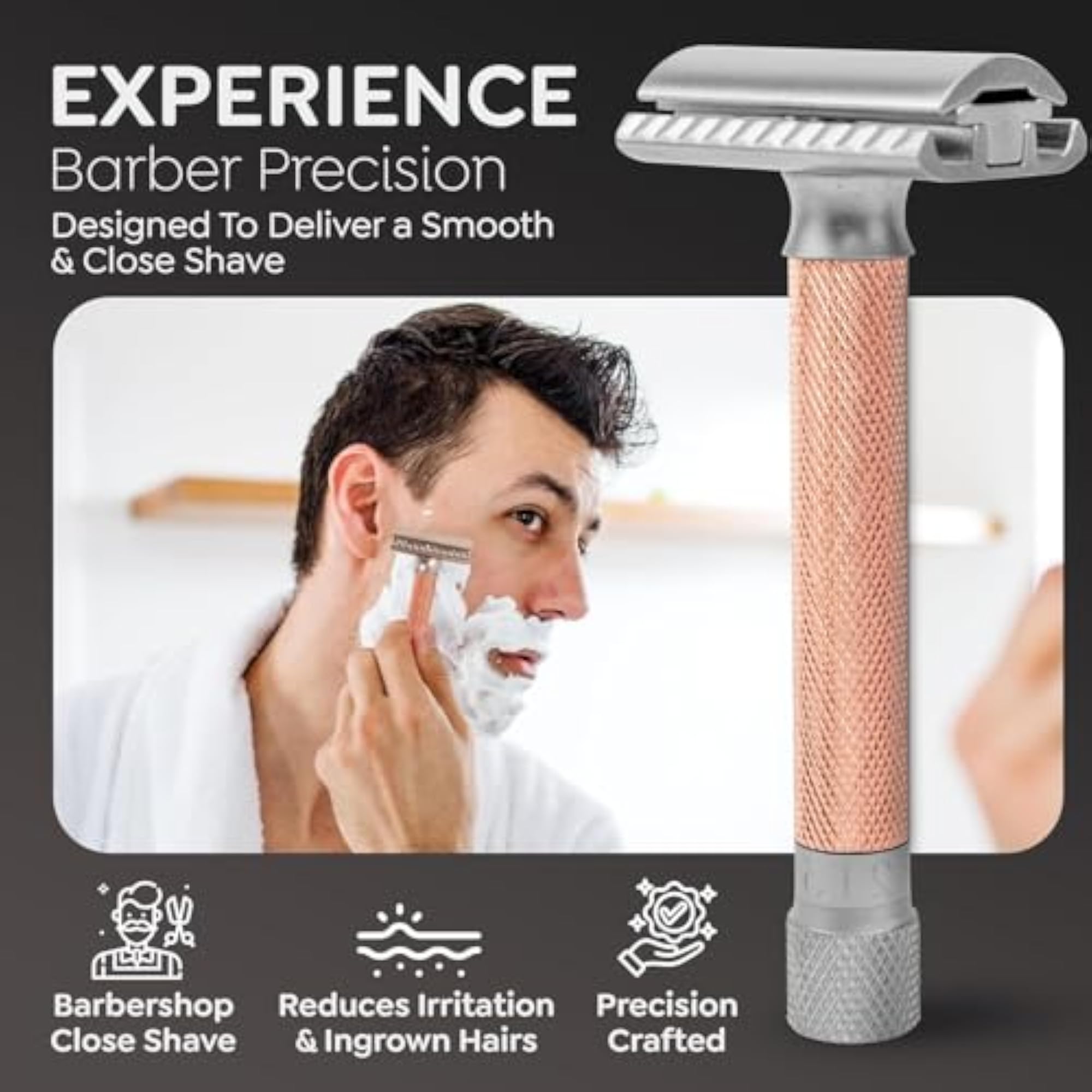 Adjustable Double Edge Razor with 5 Blades