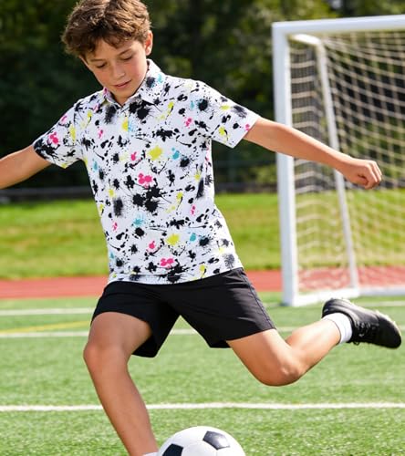 Image of uideazone Boys Polo Shirts Dry Fit Performance Golf Short Sleeve Casual School Uniform Size 5-14