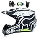 Produktbild SK-LBB Motorrad helm Motocross Helme City Helme BMX Helme Motorrad Crosshelme, Kreative Persönlichkeit Lokomotive Mountainbike Helm, Handschuhe maske Brille (Set von 4) (M)