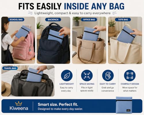 Image of Insulated Lunch Pouch for Office, School & Travel | Thermal Tiffin Bag with Aluminium Foil Lining | Leakproof, Lightweight & Reusable Lunch Organizer for Men, Women & Kids (Sky Blue)