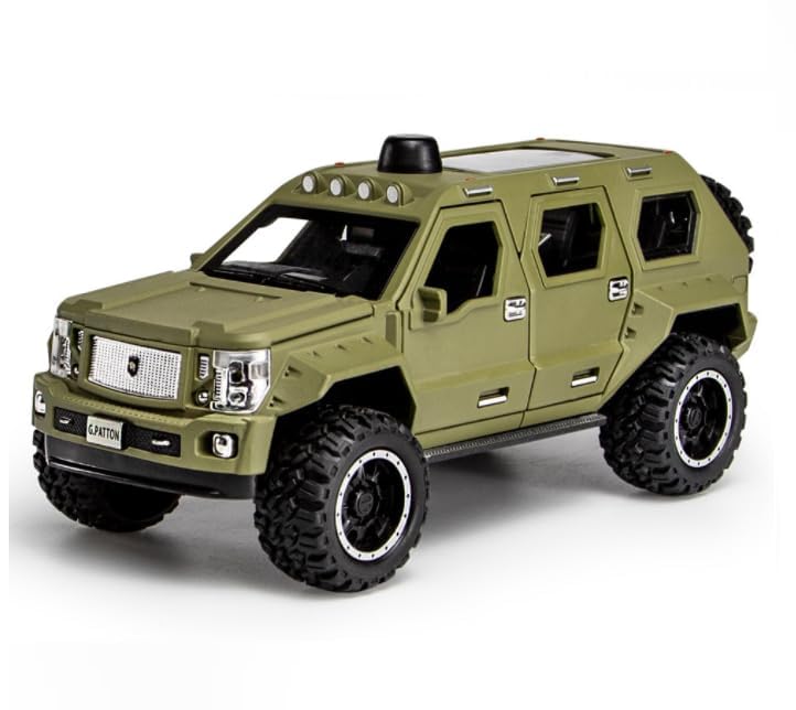 Image of Die Cast Metal Car G Patton 1:32 Scale Diecast Toy Car Vehicle for Kids Sound Light Pull Back