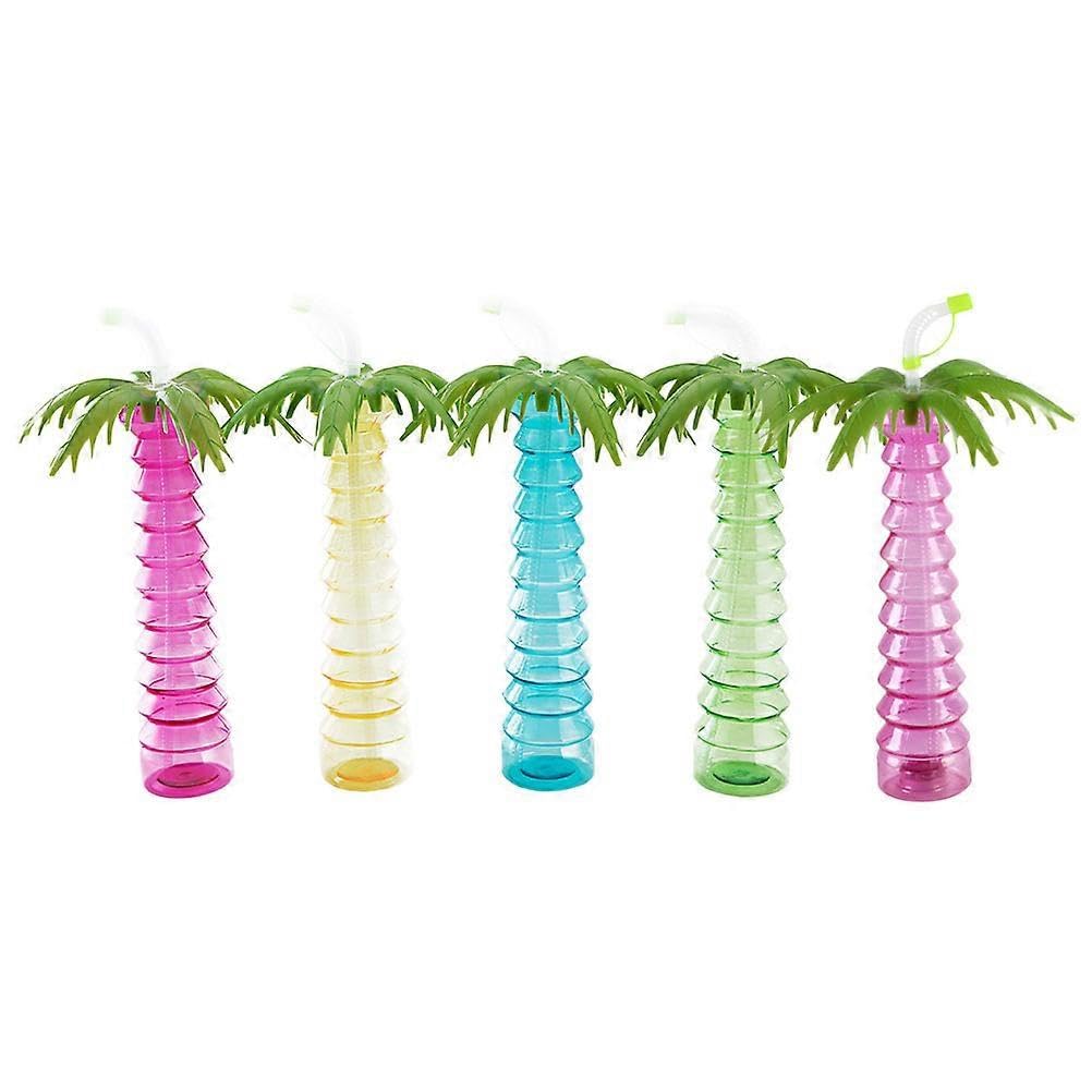 JOYHAPPST 5Pcs Multi-function Straw Cup Portable Water Bottle Outdoor Drink Cup Children Supply