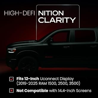12 Inches Tempered Glass Screen Protector for 2019-2026 Dodge Ram 1500, 2500, 3500, 9H Hardened, Anti-Glare, and Anti-Scratch Glass, Easy to Apply, Water-Resistant Car Accessories, Matte(Incompatible with 14 inch model)