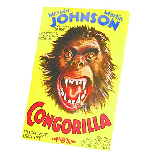 Tableau Gorrilla Vintage Toile Imprimée Congorilla Souvenir Cinéma d'Aventure Afrique