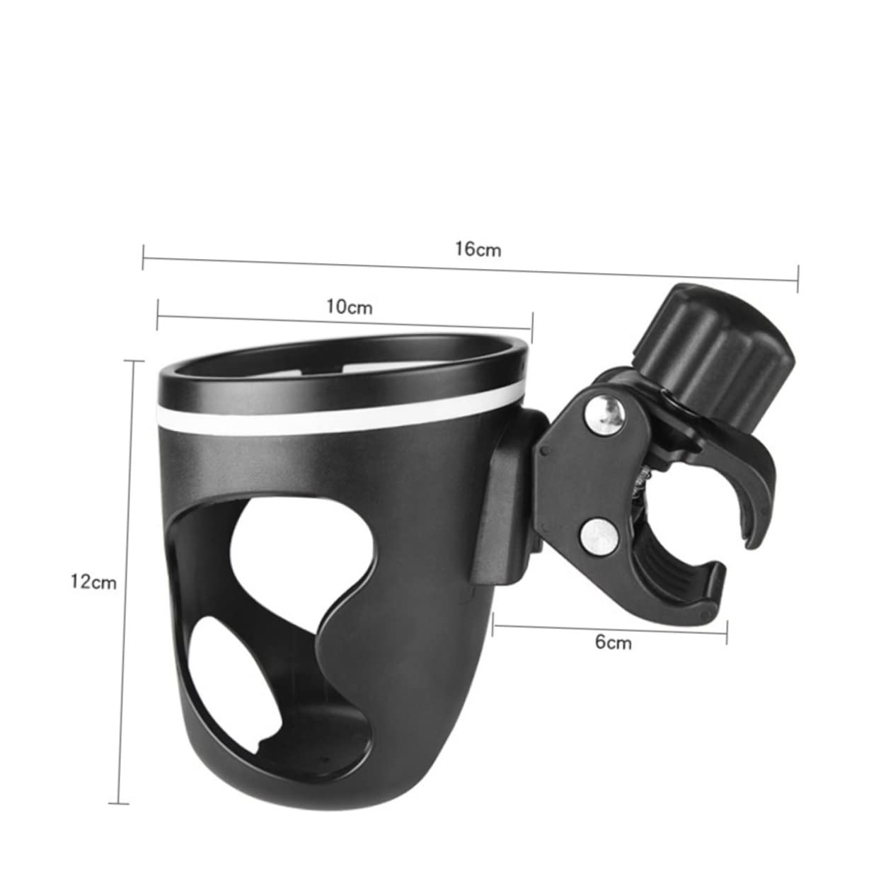 ERINGOGO Cup Holder for Stroller Walker and Bicycle Rotatable Bottle Bracket for Less Than Bottles Durable Black