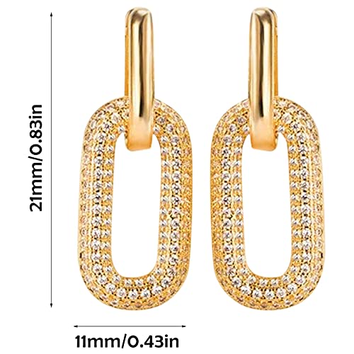 Valentine Jewelry For Women Earrings European And American High End Full Diamond Oval Earrings Resin (Pink-B, One Size) #TOP5