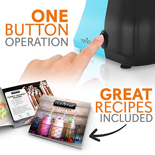 Nutrichef Ncim30 Electric Maker Fruit Sorbet Machine Makes Healthy Vegan Ice Cream Desserts, Soft Serve Gelato, Smoothie, Slushie, Frozen Dairy Free Yogurt W/Recipe Book, One Size, Blue #TOP3