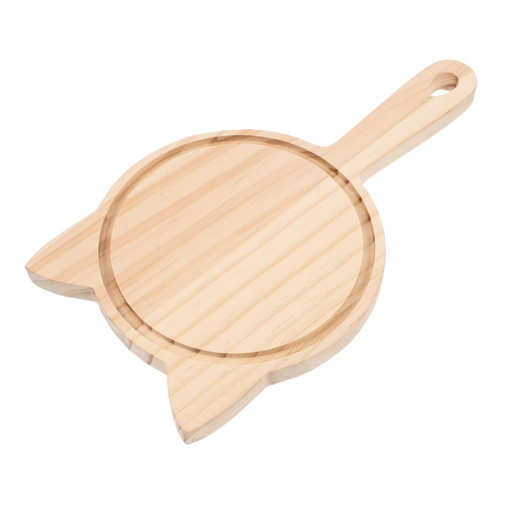 FELTECHELECTR Multipurpose Pizza Board Round Cheese and Steak Serving Tray Handles Wood Peel Oven Safe for Family Restaurant