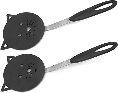 Espátulas de nailon anti-arañazos, espátula de cocina para gatos, resistente al calor, utensilios de cocina antiadherentes, utensilios de cocina