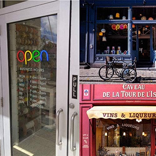 MSHK LED Illuminated Sign Open, LED Illuminated Sign Luminous Sign Advertising Sign Neon Sign Sign Neon Light Window Door Hang Sign Highlights Decoration