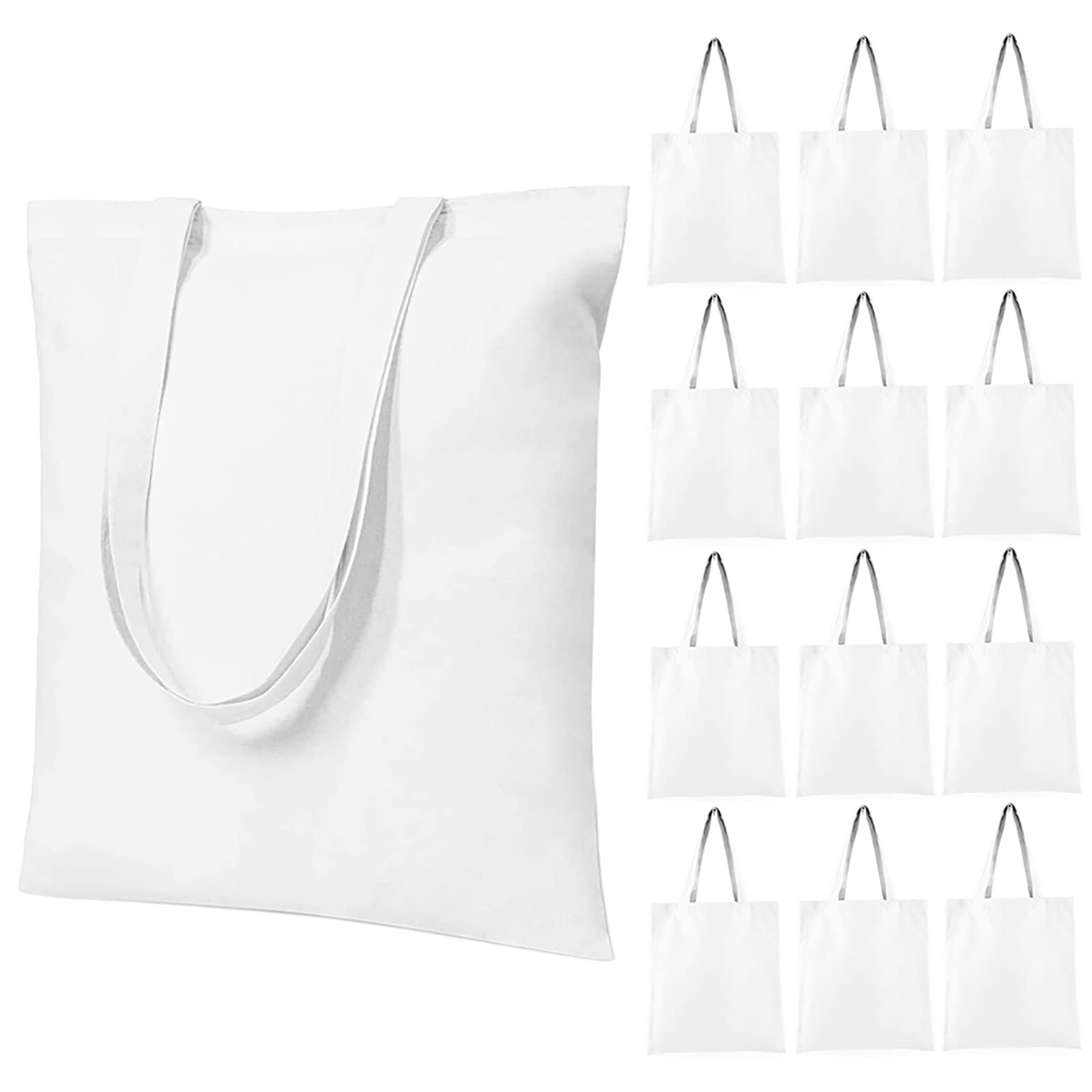 Muka Opakowanie 12 sztuk płóciennych toreb bawełnianych wielokrotnego użytku z recyklingu, reklama DIY Promocja reklamowa, 12 szt., szerokość x 40 cm wysokości