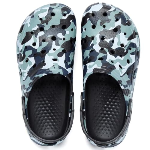 Image of Kids Boys&Girls Black Camouflage Clogs Children's Beach Shoes Classic Marbled Tie Dye Clog Little Kid