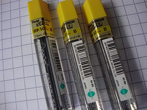 Mines 0,9 mm B Pentel Super pour dessiner et prendre des notes au bureau en toute liberté