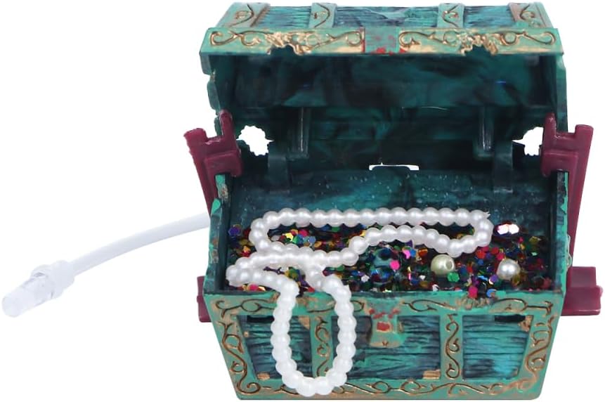 Housoutil Creative Resin Aquarium Treasure Box Ornament Fish Tank Decoration and Aquarium Decor Color Treasure Chest Model for Underwater Landscape