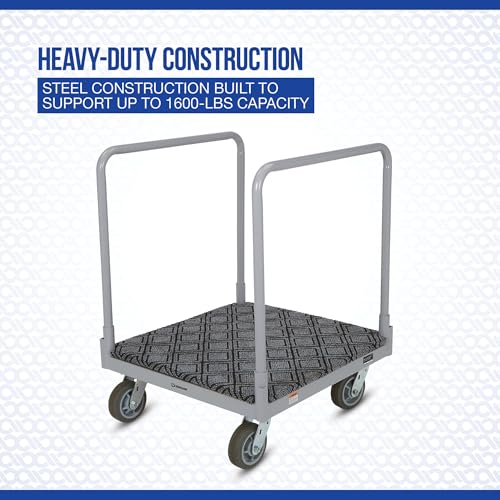 Strongway 4-Wheel Cart with Carpeted Deck- 1600-Lb. Capacity