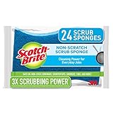 Scotch-Brite Non-Scratch Scrub Sponges, for Washing Dishes and Cleaning Kitchen, 24 Scrub Sponges