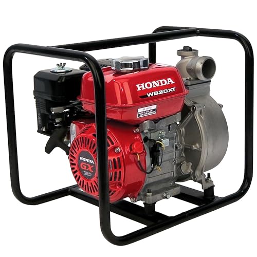 Honda WB20 2-Inch General Purpose Water Pump, Gas Powered Water Pump, Filters Solids Larger Than 5/16 Inch, 164 Gallons per Minute Capacity, Commercial-Grade Engine, Heavy Duty Frame (WB20XT4A)