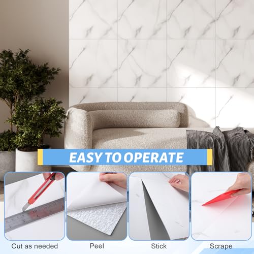 Paneles de pared impermeables autoadhesivos Nuanchu con herramientas para decoración 5