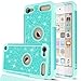 iPod Touch 6 / Touch 5 Glitter Case with Tempered Glass Screen Protector [2 Pack], LeYi Bling Girls Women Dual Layer Heavy Duty Protective Phone Case for iPod Touch 6th / 5th Generation TP Mint