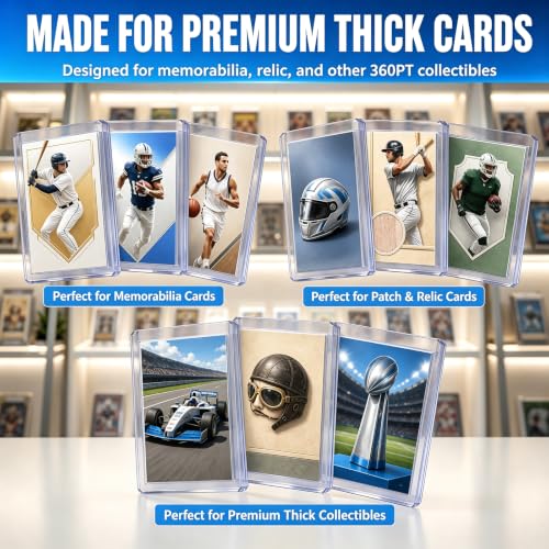 Image of DEDC 20 Top Loader Thick Card Load Holder Storage for Trading Cards Sports Sleeves Hard Plastic 360 Point Protective Toploaders 3 inchx4 inch Rigid Memorabilia Collectibles