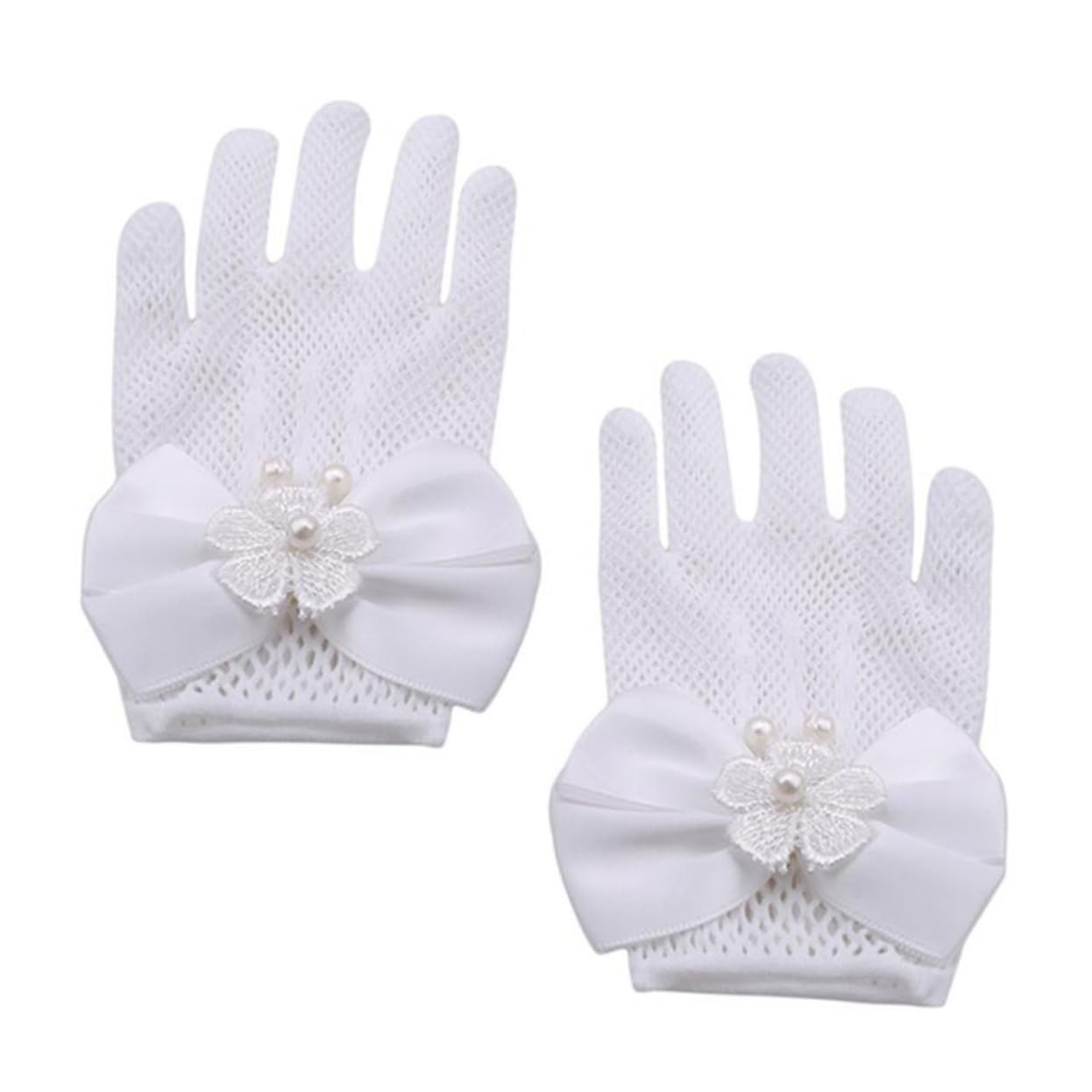 FOMIYES Lace Gloves White for Girls Boys and Girls Garden Gloves Dress up Wedding Party Stage Performance Photo Props