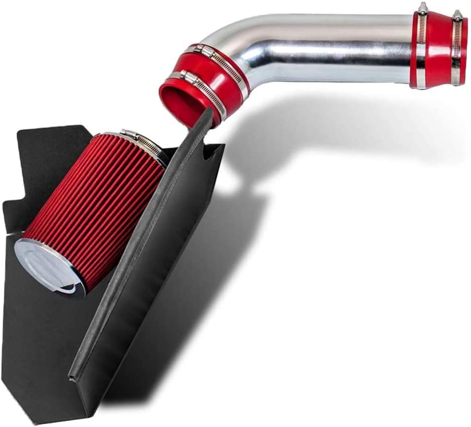 Heat Shield Cold Air Intake Kit with Reusable Red Filter Compatible with 96 97 98 Chevy Silverado 5.0L / 5.7L V8