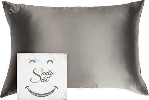 Vista 15 de Smily - Funda de almohada de seda para cabello y piel, 100 % seda de morera 22Momme 6A, con cremallera, transpirable, refrescante, Paquete Smily N