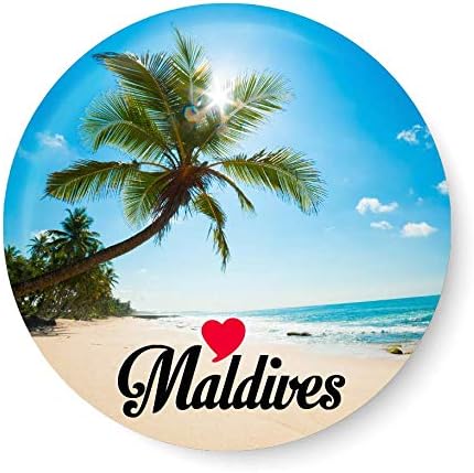 PEACOCKRIDE Love Maldives I Souvenir l Travel I Fridge Magnet (Metal, Multicolor, 75mm)