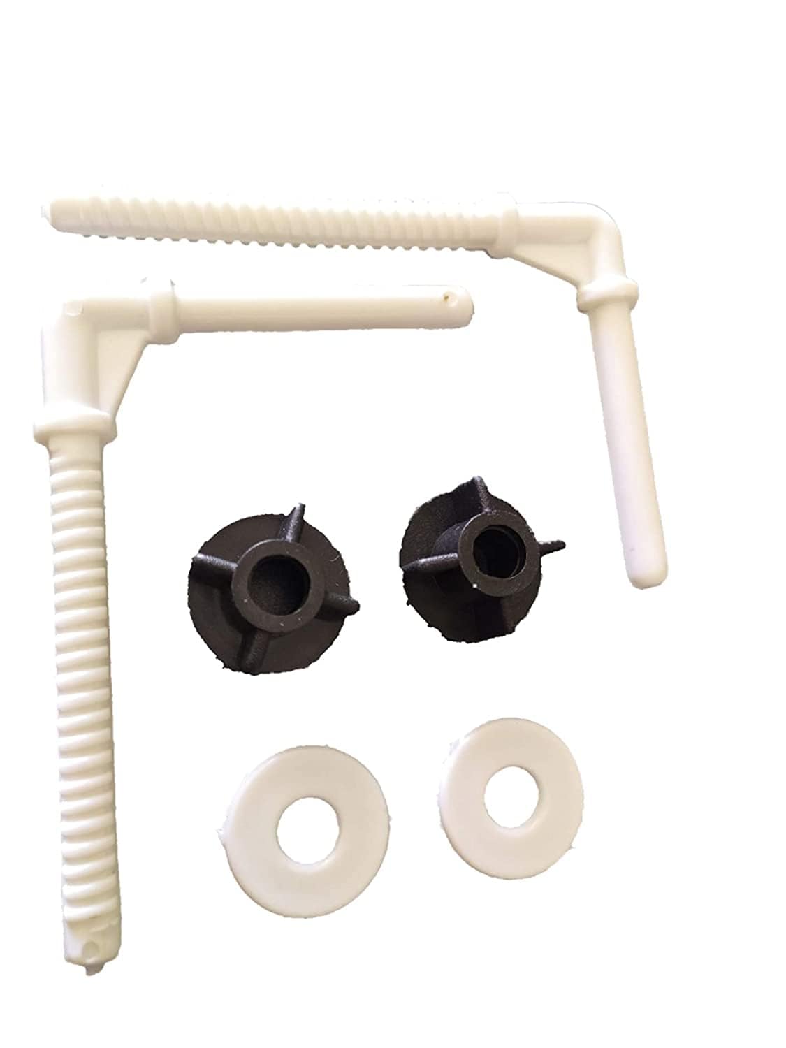 MONIT Heavy Duty PVC Seat Cover Screw Hinges L-Type for European Toilet Seat Covers β DIY Repair Kit & Spare Part Accessories for Western Toilets (White, PVC, 1 Pair) 4