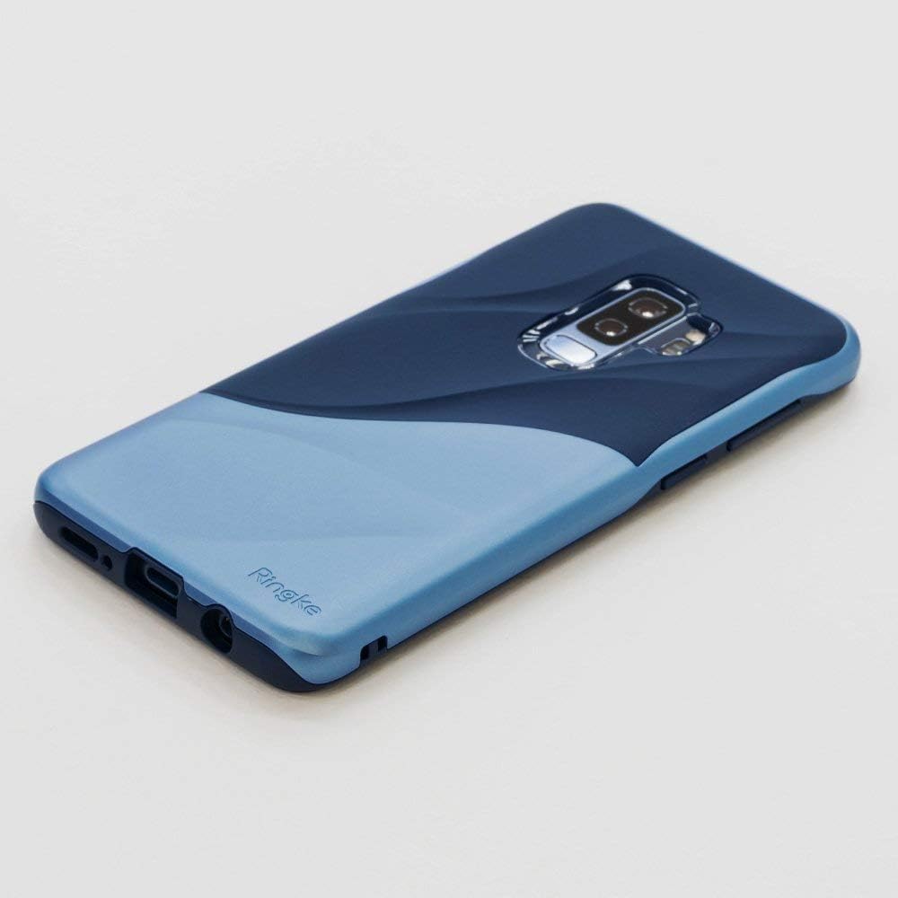 Ringke Wave Compatible with Galaxy S9 Plus Case Dual Layer Heavy Duty 3D Textured Shock Absorbent PC TPU Full Body Drop Resistant Protection Cover for Galaxy S 9 Plus (2018) - Coastal Blue