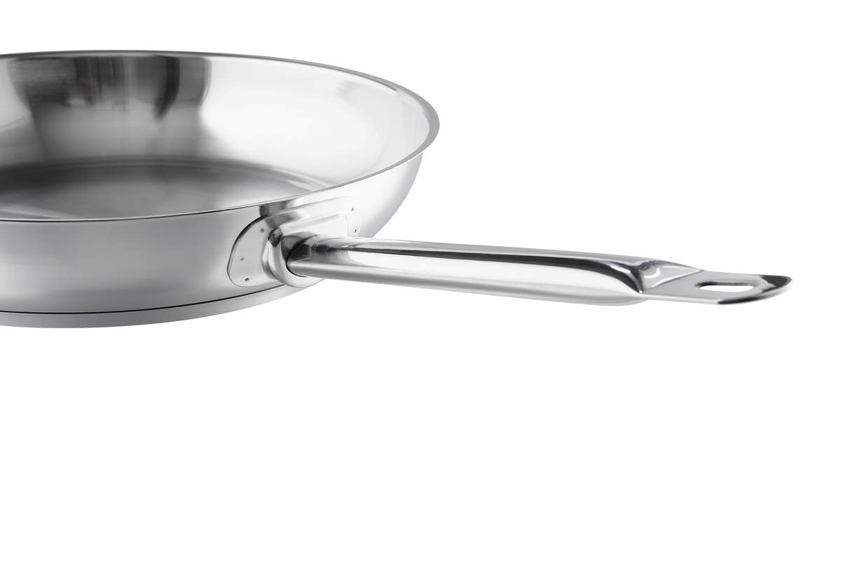 Schulte-Ufer professional Bratpfanne Industar aus Edelstahl mit einem Durchmesser von 28cm, 163065-28, Silber