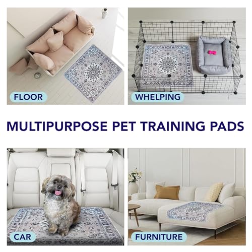 Image of PUPIBOO Washable Pee Pads for Dogs and Cats - Super Absorbent Reusable Puppy Training Pads - 100% Waterproof, Leak-Proof & Non-Slip Whelping Pads for Pet Housebreaking