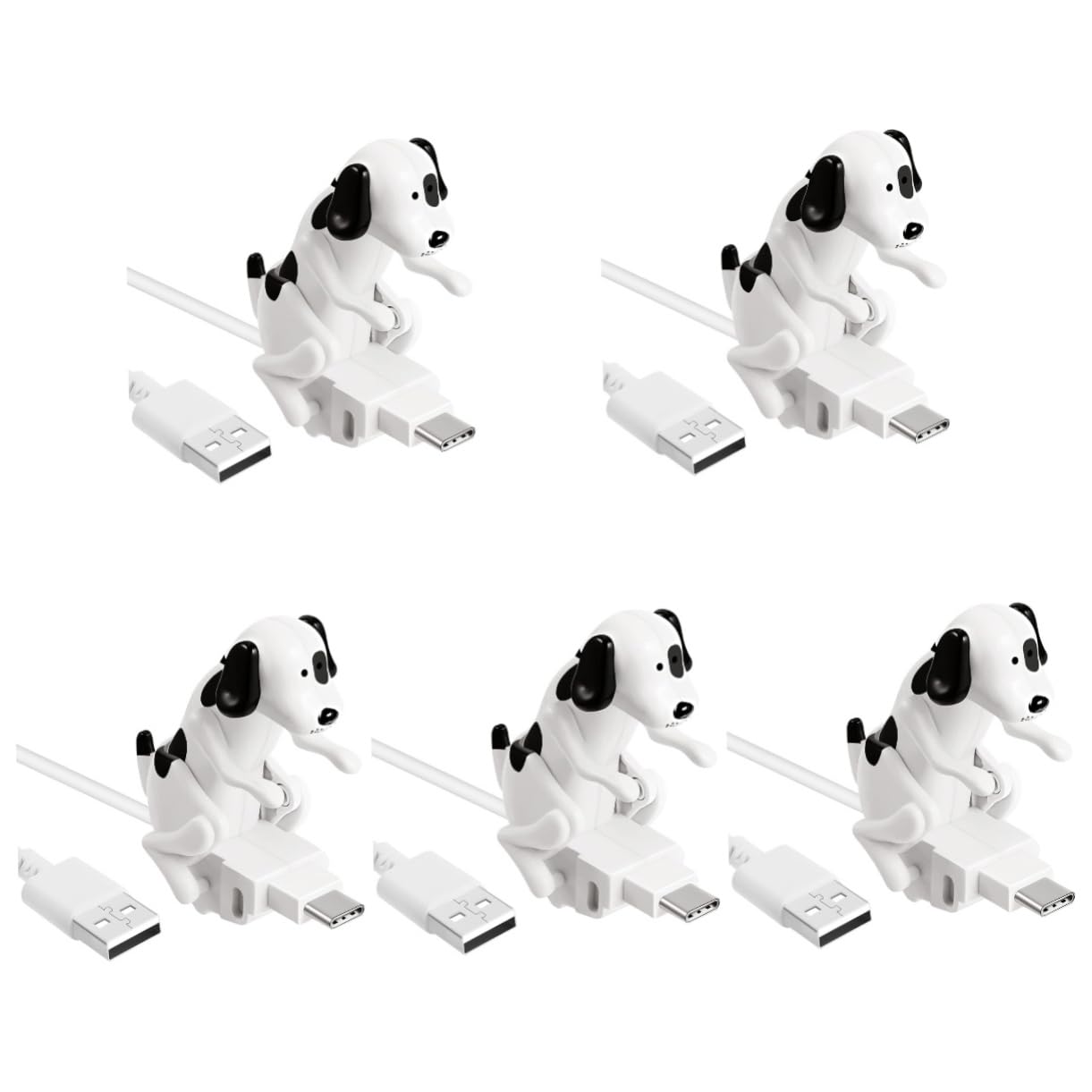 jojofuny 5pezzi Cavo Di Ricarica Usb Creativo Forma Di Cane Cavo Di Ricarica Tipo-c Resistente Design Divertente Compatibile Con Smartphone e Dispositivi Mobili Facile Da Trasportare e