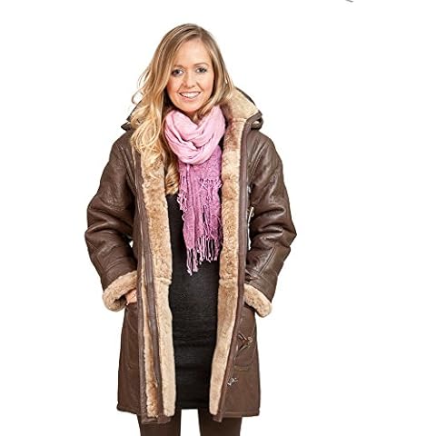 Infinity Women's Brown Shearling Duffle Coat Cover