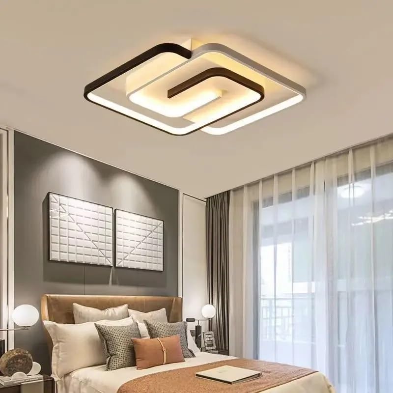 Lustre Led Carré Noir Et Blanc pour corriger le manque de luminosité d'une chambre