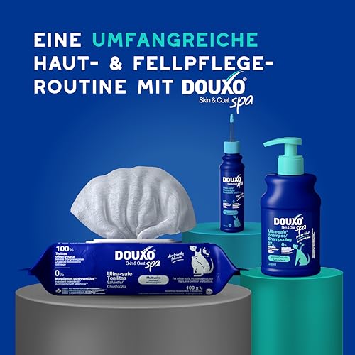 DOUXO Skin & Coat SPA – Ultra-Safe* Shampoo gegen Geruch für Hunde, 250 ml, reinigt die Haut und spendet Feuchtigkeit, entfernt Gerüche, hinterlässt angenehm duftendes Fell, hautfreundliche Rezeptur