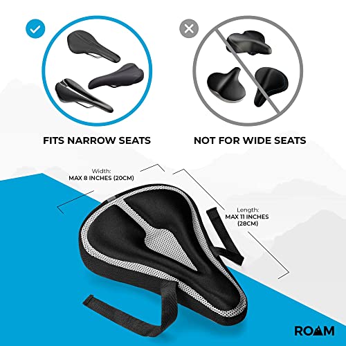 Roam Bike Seat Cushion Cover - Padded, Comfort Gel Bicycle Pad For Mountain, Road, Cruiser, Exercise, Spin, Or Stationary Bikes - Saddle Bike Seat Cover For Adult Men & Women - Black #TOP3
