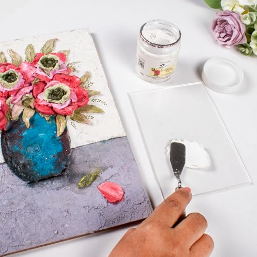 Image of Little Birdie Sculpture Paste (400 gm, Snow Spread) | for Sculpture Painting, 3D and Relief Art | DIY Art and Craft Versatile Textured Medium for 3D Painting, Stenciling, and Mixed Media Art
