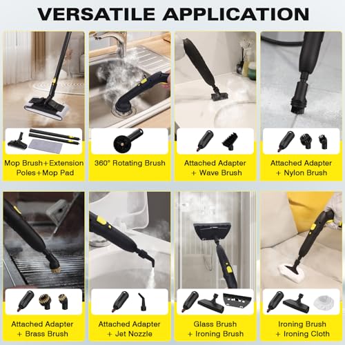 Image of TVD Steam Cleaner, Steamer for Cleaning with 26 Accessories, Steam Cleaner for Home with 5M Extra-Long Power Cord for Home Floor Cleaning, Tile Detailing, Grout, Upholstery.