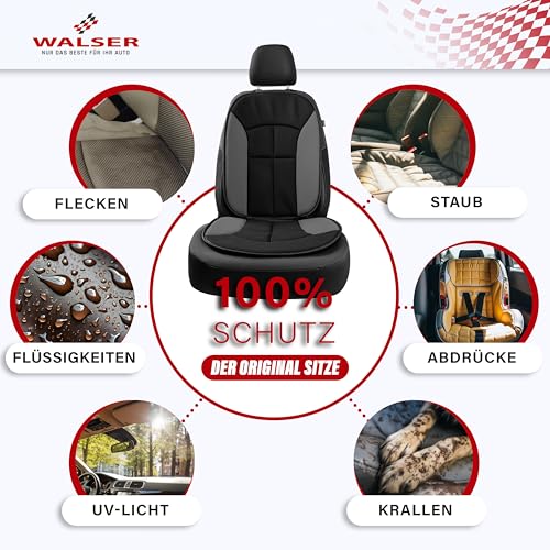 Walser Auto-Sitzaufleger Novara, Auto-Sitzauflage, Sitzschoner-PKW universal, Autositzschoner, Auto-Schutzunterlage, Sitzschoner-LKW schwarz/grau